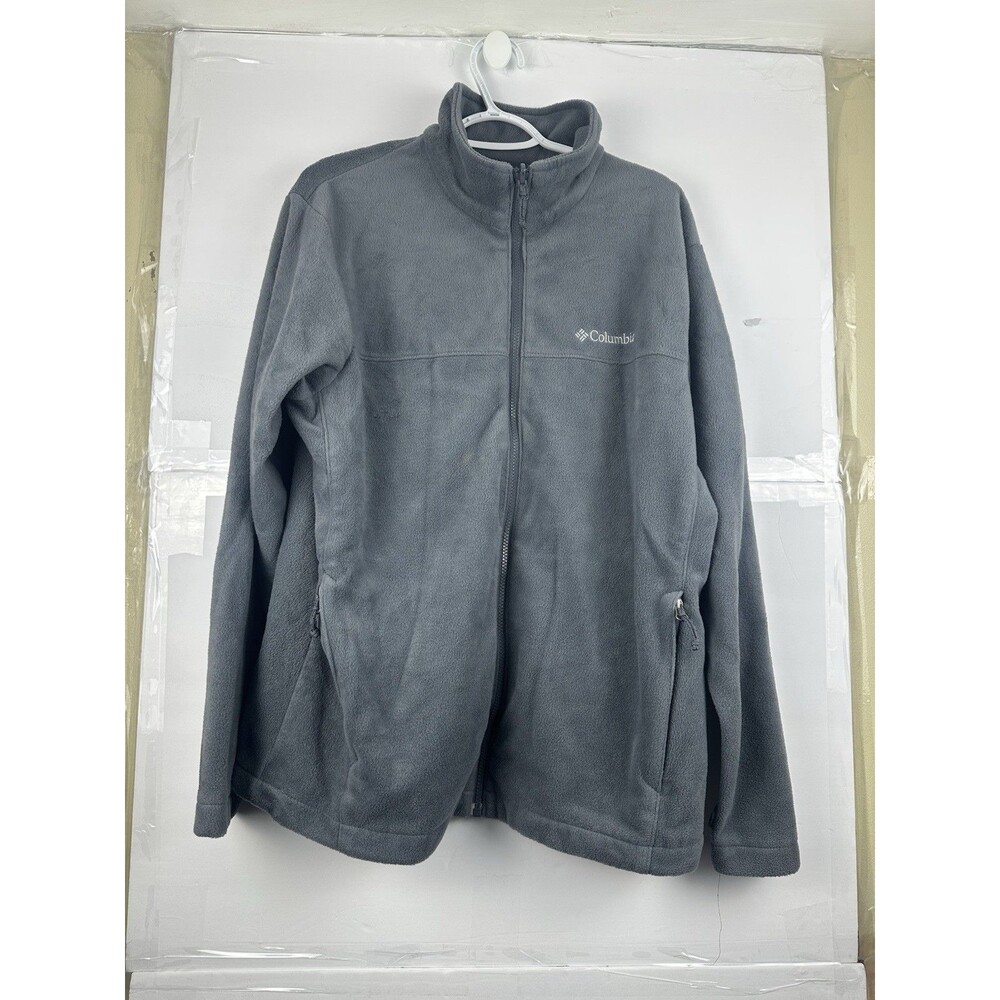 Columbia Interchange Men's Fleece Jacket Sz L Gray Full Zip